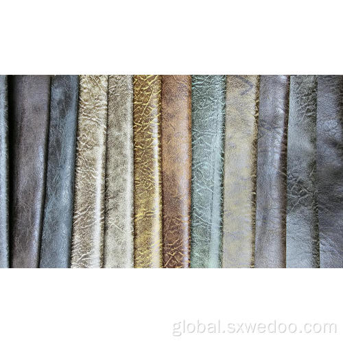 Leather Looking Fabric 100% Polyester Knitted Bronzing Fabric for Sofa Furniture Supplier